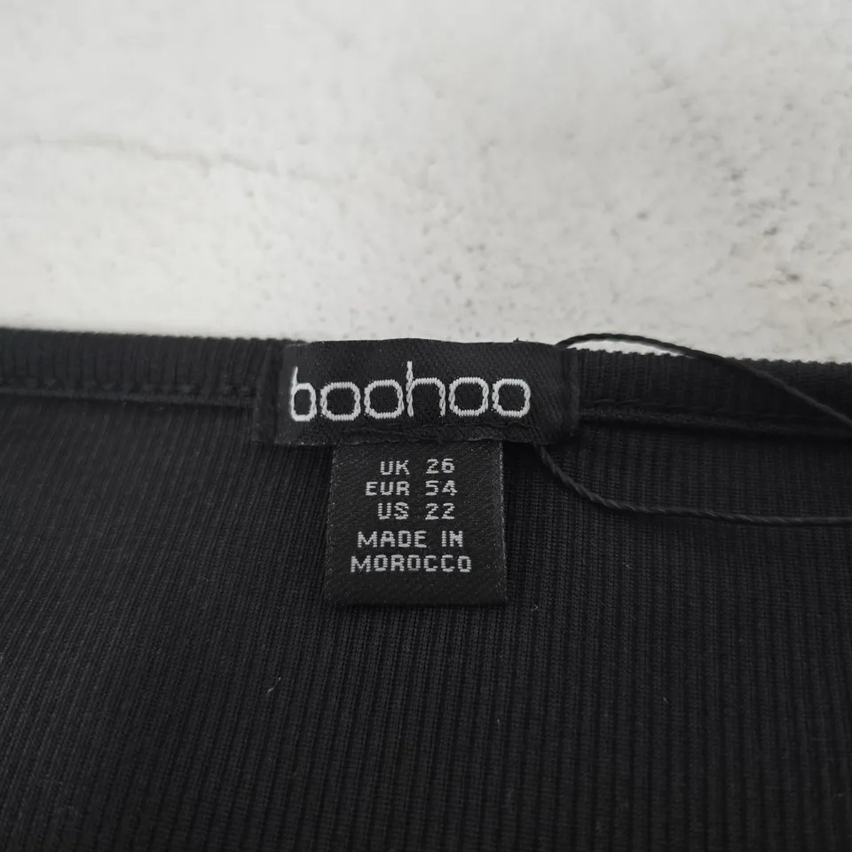 BOOHOO WOMEN'S BLACK DRESS, UK 26 (EU 54) – MADE IN MOROCCO