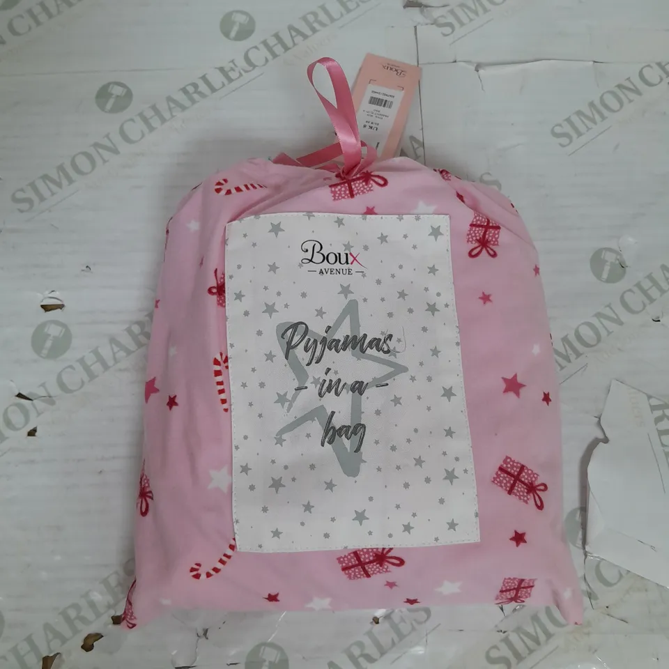 BOUX AVENUE PRESENT PYJAMAS IN A BAG IN PINK MIX SIZE 8
