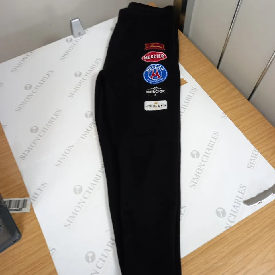 MENS BLACK MERCIER TRACK PANTS SIZE MEDIUM