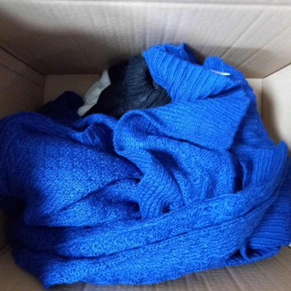 BOX OF 6 NINA LEONARD DROP SHOULDER CARDIGANS IN DEEP SAPPHIRE, BLACK, IVORY, ONE EACH SMALL/MEDIUM