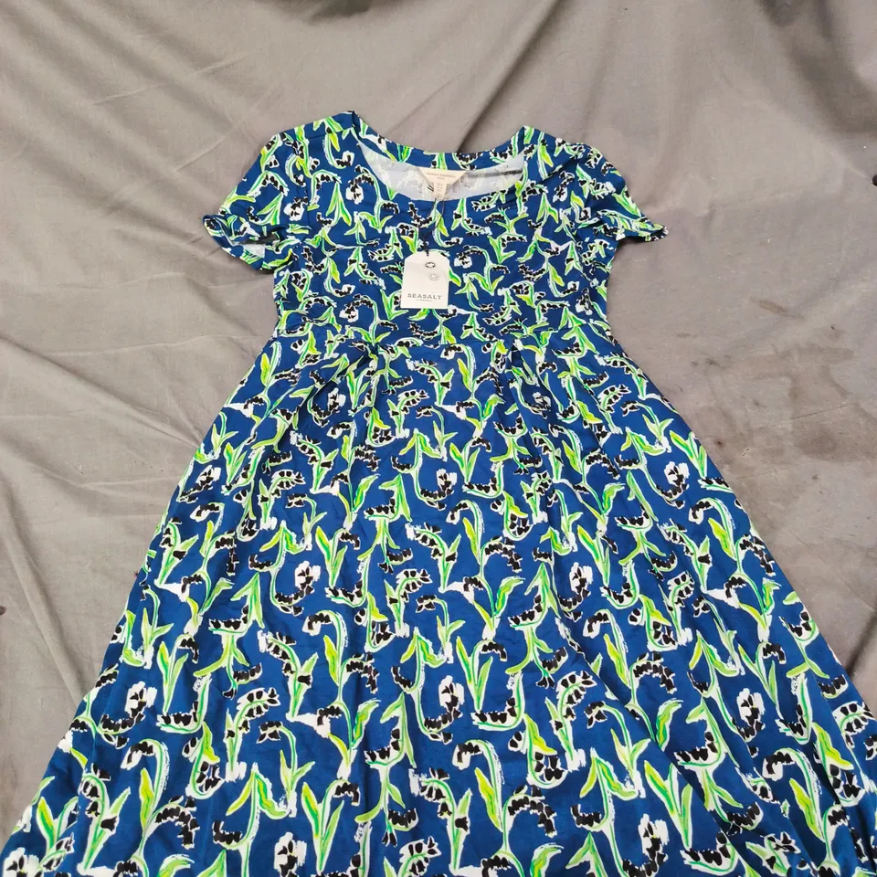 SEASALT CORNWALL VERONICA DRESS – PETITE, BLUE FLORAL - UK 10