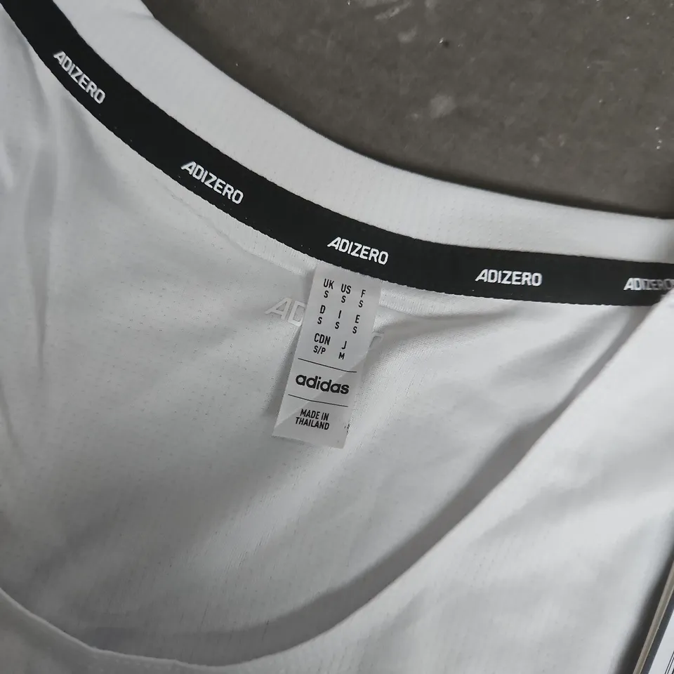 ADIDAS BRITISH MILERS CLUB RUNNING TOP IN WHITE/BLUE- UK SMALL