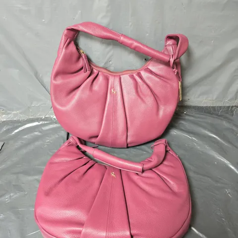 2X ASHWOOD LEATHER LARGE PLEATED SHOULDER BAG WINE