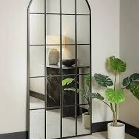 BOXED STANDING WINDOW PANE MIRROR - BLACK, 80 X 180CM