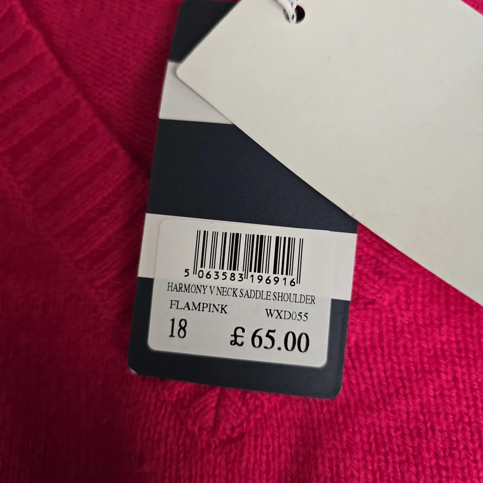 CREW CLOTHING COMPANY PINK KNIT JUMPER – UK SIZE 18