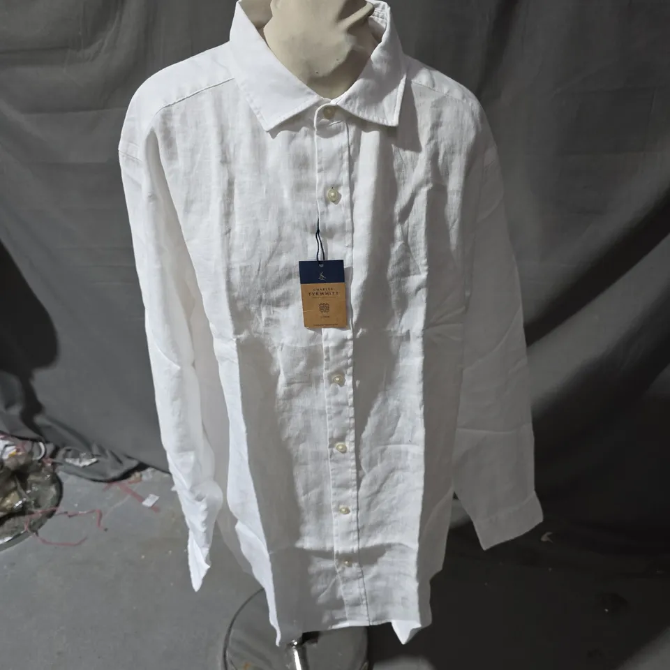 CHARLES TYRWHITT WHITE SHIRT – CLASSIC FIT, MEN’S-SIZE LARGE