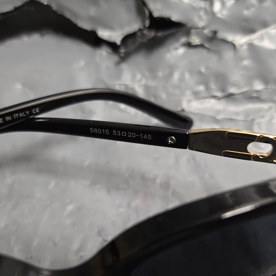 CÉLINE SUNGLASSES – BLACK WITH GOLD-TONE ARMS, MADE IN ITALY (MODEL 58015)