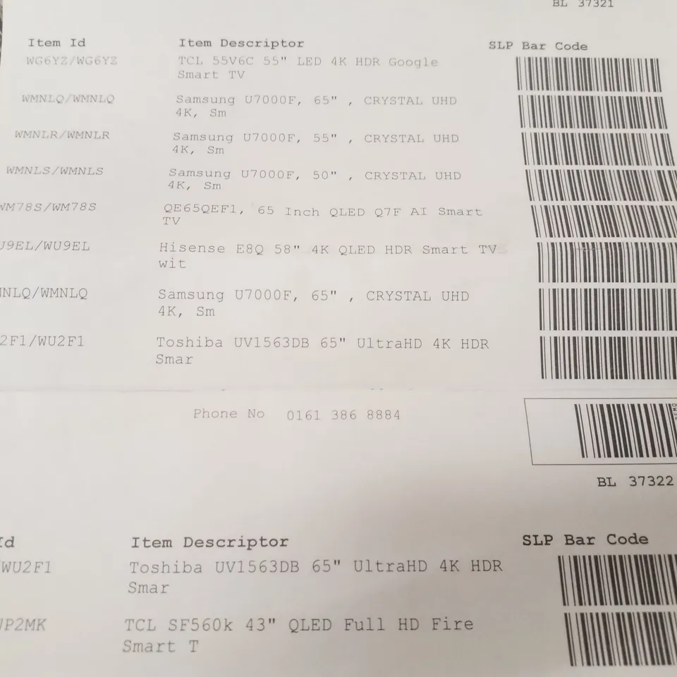 PALLET CONTAINING 10 DAMAGED TVS