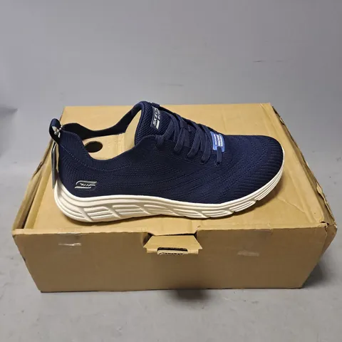 PAIR OF SKECHERS BOBS SPORT MEMORY FOAM TRAINERS IN NAVY SIZE 5