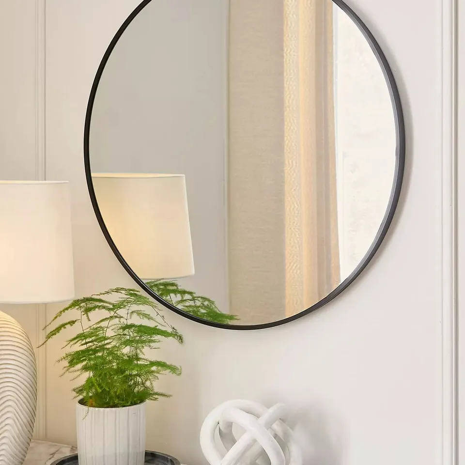 ROUND BLACK MIRROR 71CM