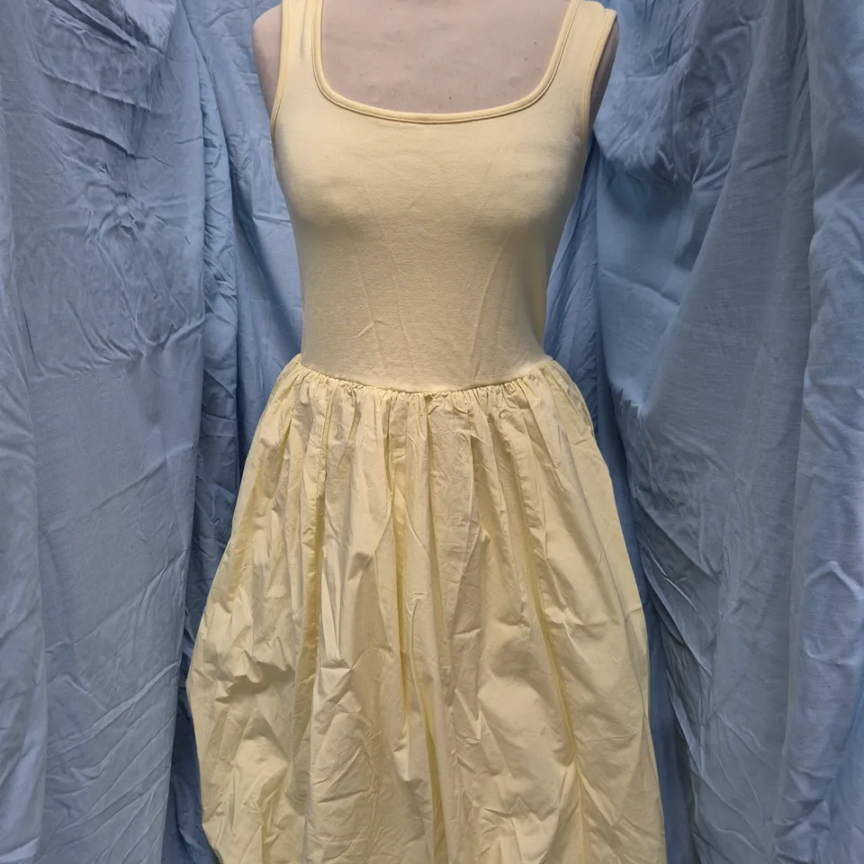 NOBODY'S CHILD COLORADO MIDI DRESS IN YELLOW SIZE UK 8