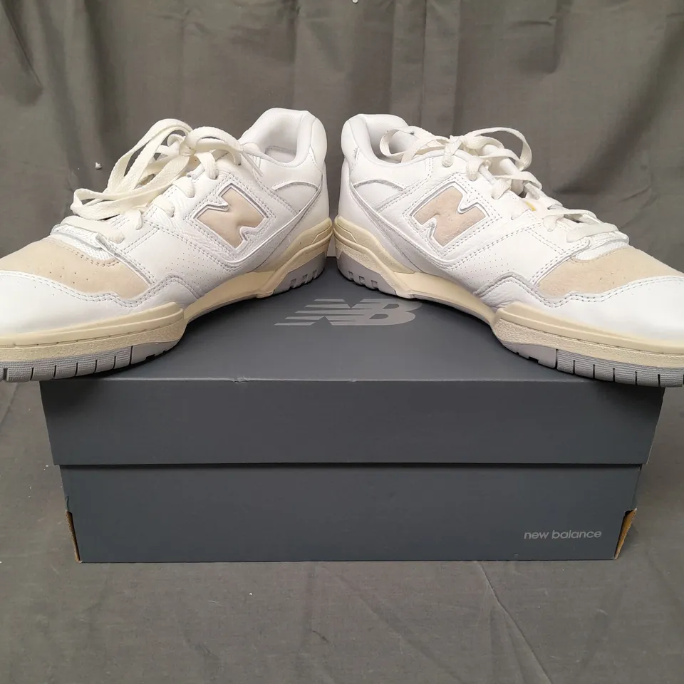 BOXED PAIR OF NEW BALANCE 550 TRAINERS IN WHITE UK SIZE 11