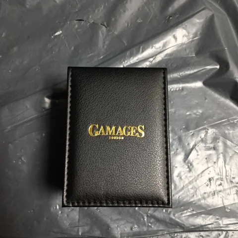 GAMAGES LONDON LADIES' WATCH – PINK DIAL, PINK LEATHER STRAP, GOLD-TONE CASE