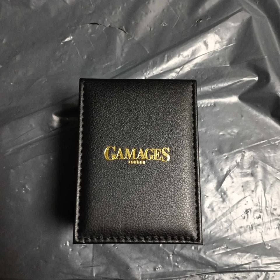 GAMAGES LONDON LADIES' WATCH – PINK DIAL, PINK LEATHER STRAP, GOLD-TONE CASE