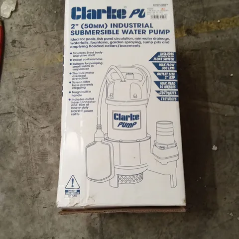 BOXED CLARKE HSE301A 2" 720W 300LPM 10M HEAD SUBMERSIBLE HEAVY DUTY PUMP WITH FLOAT SWITCH (110V)