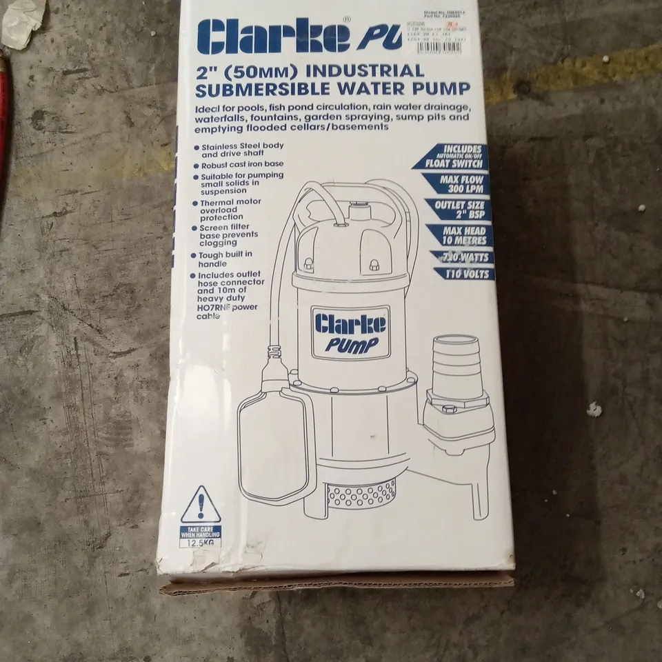 BOXED CLARKE HSE301A 2" 720W 300LPM 10M HEAD SUBMERSIBLE HEAVY DUTY PUMP WITH FLOAT SWITCH (110V)