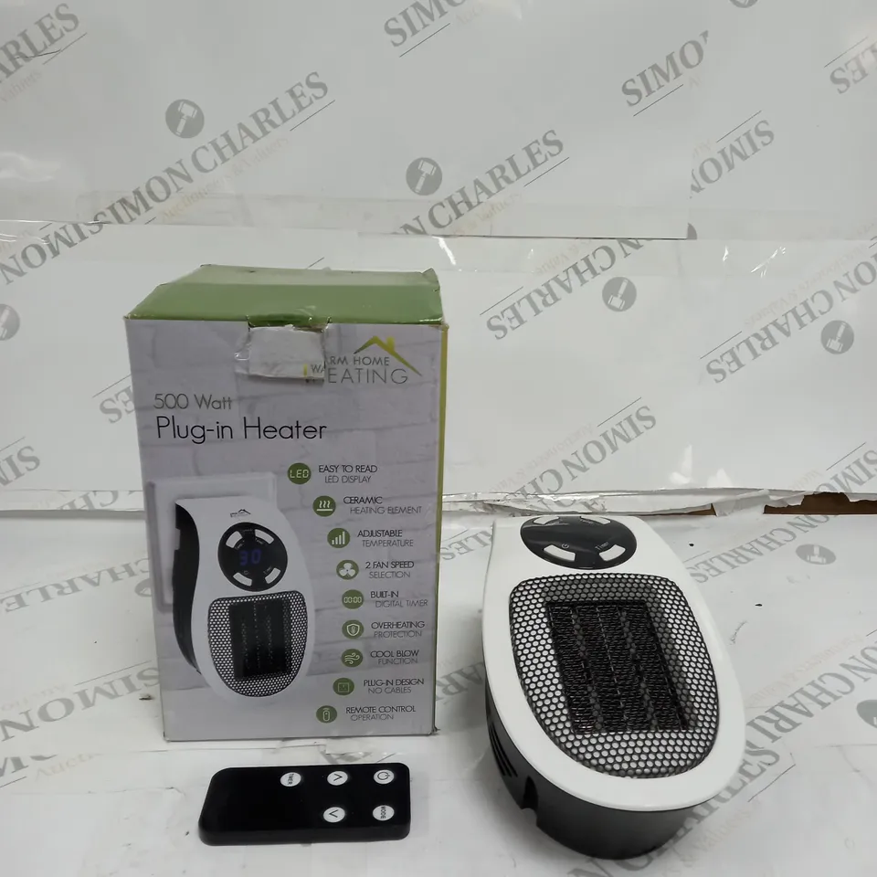 BOXED 500 WATT PLUG-IN HEATER