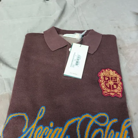 PROHIBITED CONTRAST CLUBHOUSE KNIT BROWN – SIZE L