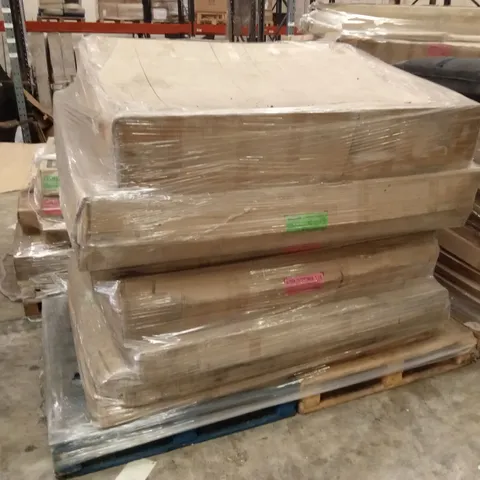 PALLET OF ASSORTED INCOMPLETE DESIGNER BED FRAME PARTS AND PIECES