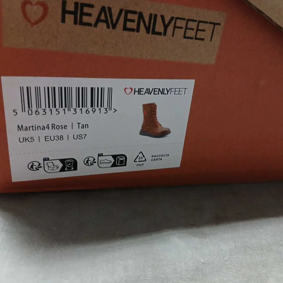HEAVENLY FEET MARTINA4 ROSE BOOTS – TAN, UK5