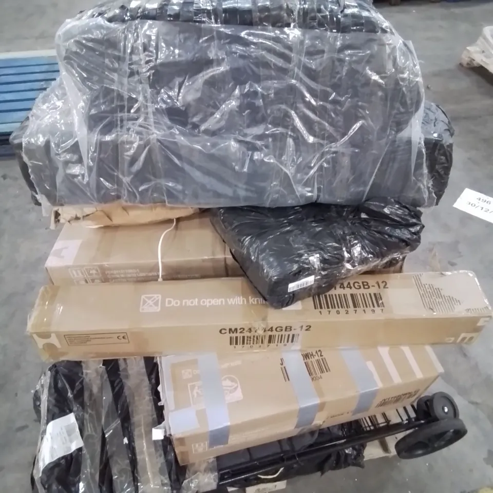 PALLET CONTAINING VARIOUS ASSORTED FURNITURE PARTS AND HOUSEHOLD ITEMS