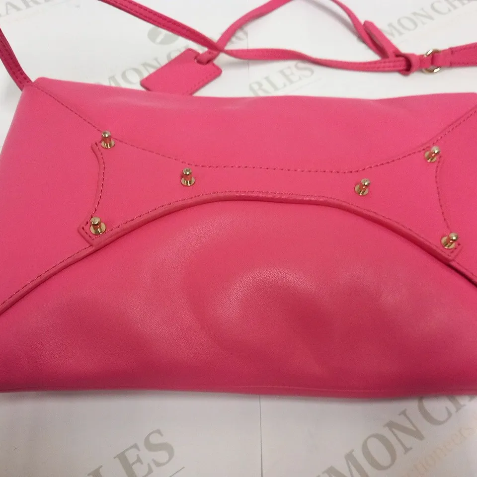 MCQ BY ALEXANDER MCQUEEN PLAIN NAPPA HOT PINK CLUTCH BAG