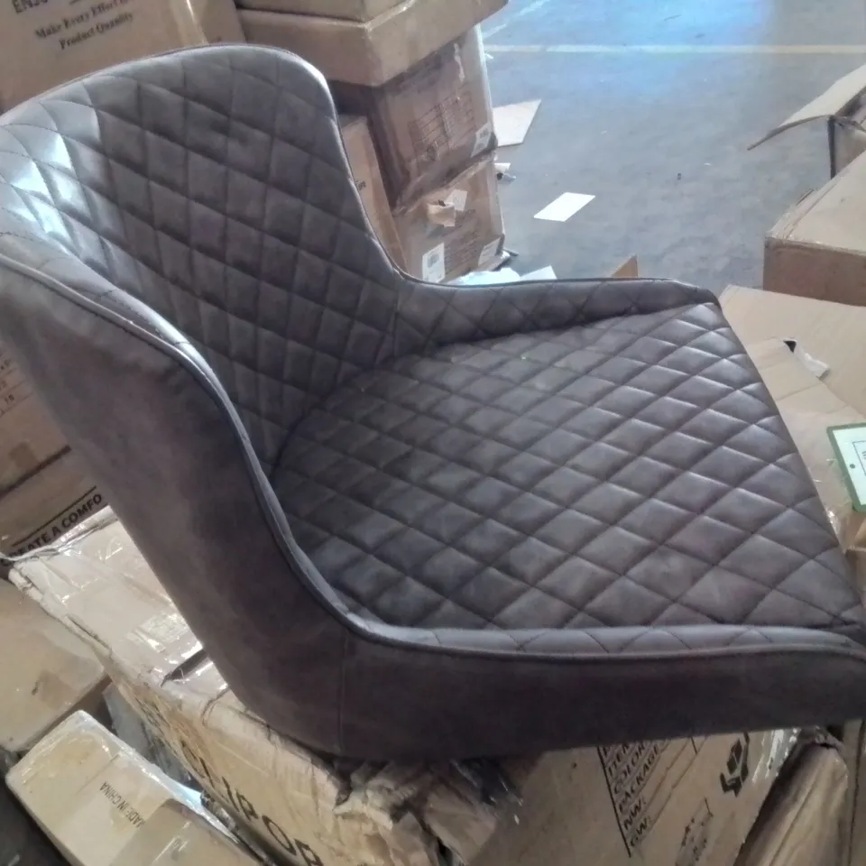 BOXED DUNDAS SET OF TWO BROWN FAUX LEATHER BARSTOOLS