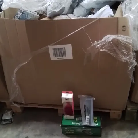 PALLET CONTAINING A LARGE QUANTITY OF TECH,SPORTS,BEAUTY,HARDWARE PRODUCTS TO INCLUDE;CARD SHOES MACHINE,HAIR BRUSH,SWIMMING GOGGLES