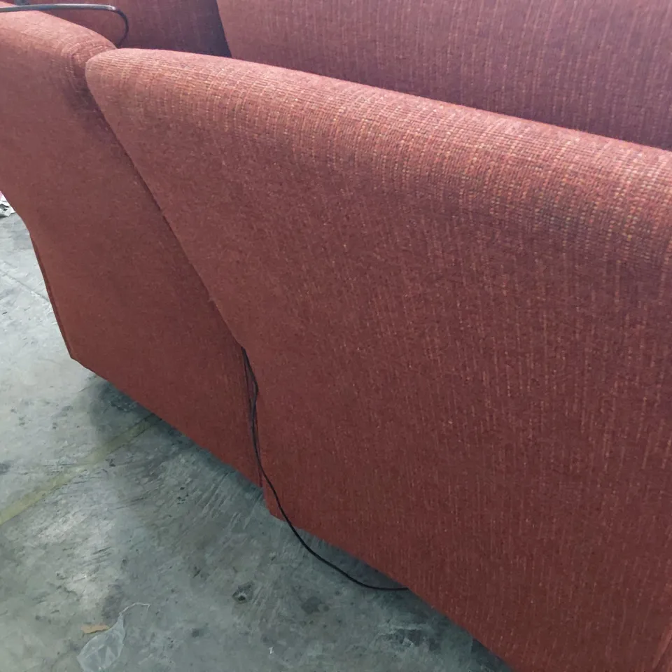 QUALITY BRITISH DESIGNER G PLAN CHLOE POWER RECLINING TWO SEATER SOFA MASCA OCHRE FABRIC 