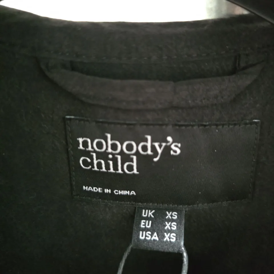 NOBODY'S CHILD BLACK TIE-FRONT QUILTED VEST, UK XS (EU XS/USA XS)