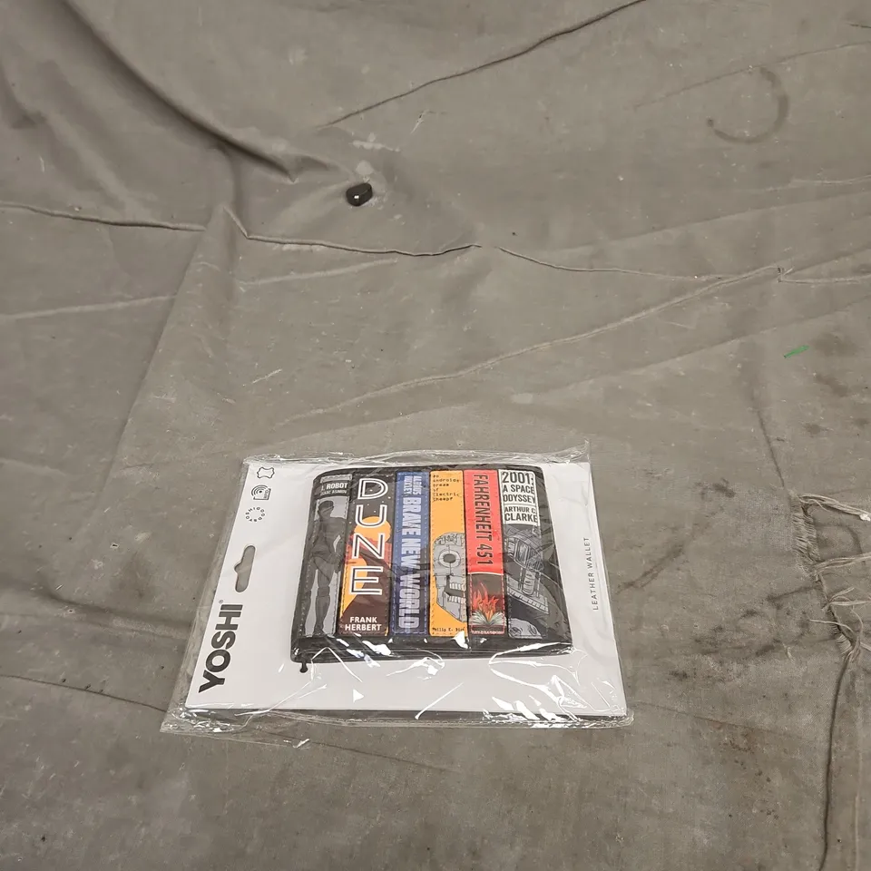YOSHI LEATHER WALLET SCI FI FILMS EDITION: I ROBOT, DUNE, BRAVE NEW WORLD, DO ANDROIDS..., FAHRENHEIT 451, 2001 BAGGED