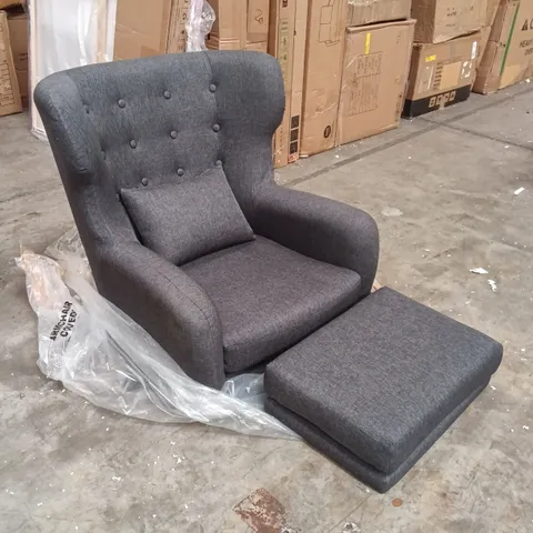WRAPPED ARMCHAIR WITH FEET - GREY (1 BOX)