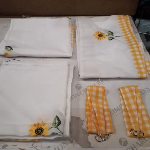 JOACHIM 5 PIECE SUNFLOWER KITCHEN CURTAIN AND PELMET SET
