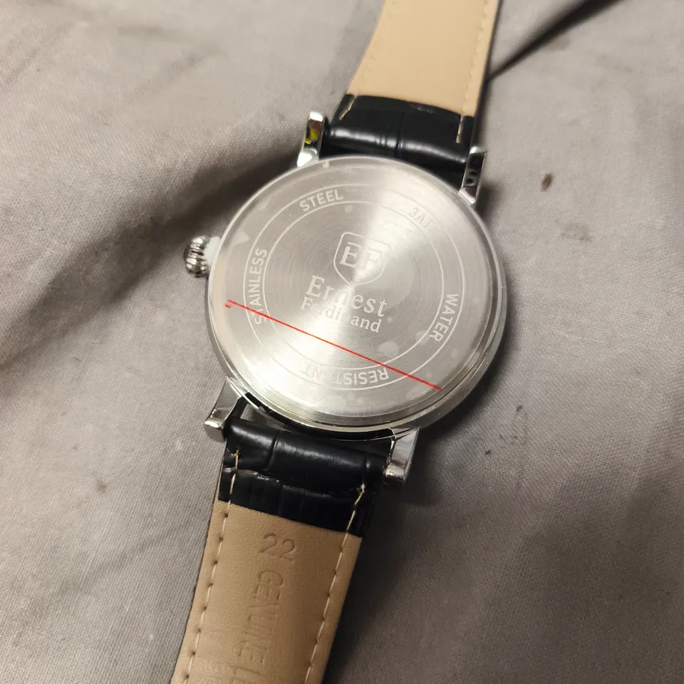 ERNEST FERDINAND WATCH – SUB DIALS – LEATHER STRAP - ROMAN NUMERALS
