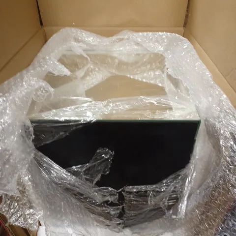 BOXED UNBRANDED GLASS STORAGE CABINET WITH DRAWS