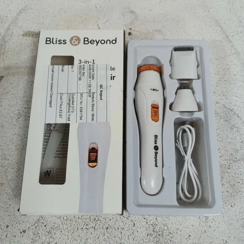 BLISS & BEYOND 3-IN-1 RECHARGEABLE BODY HAIR TRIMMER