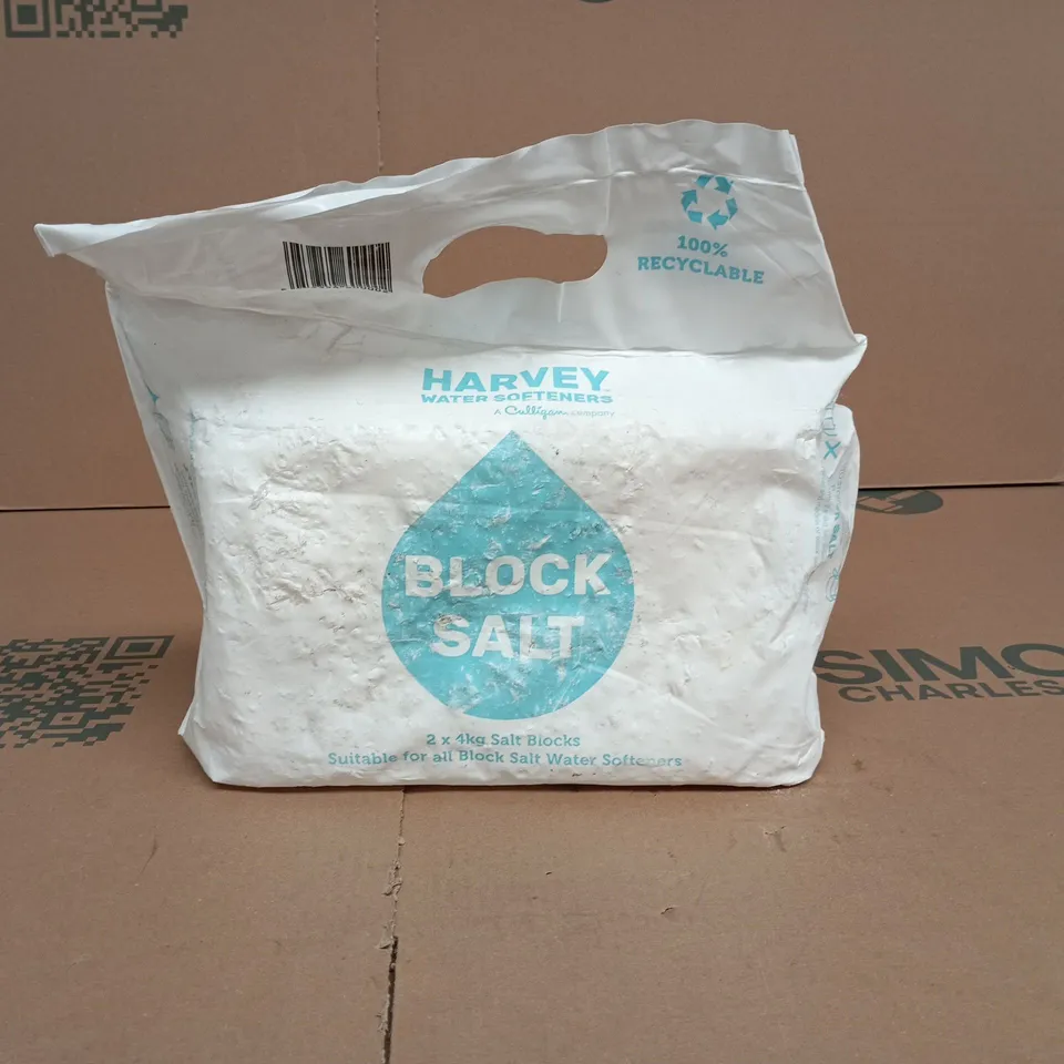 HARVEY WATER SOFTNENERS BLOCK SALT 2 X 4KG BLOCKS