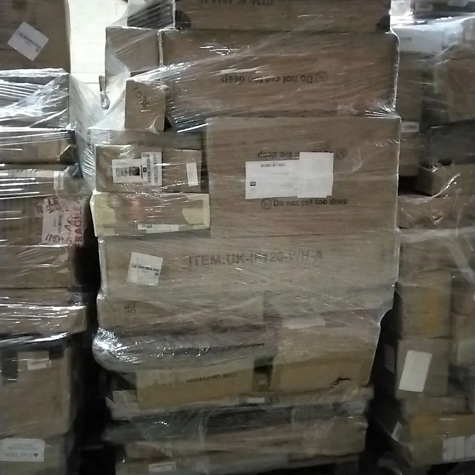 PALLET OF HOUSEHOLD ITEMS TO INCLUDE MANICURE TABLE, BAR STOOL, SHOE RACK AND OTHER ASSORTED ITEMS...