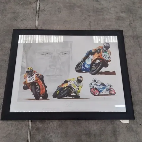SPORTING LEGENDS NEIL HODGSON BY STEWART MCINTYRE FRAMED ARTWORK