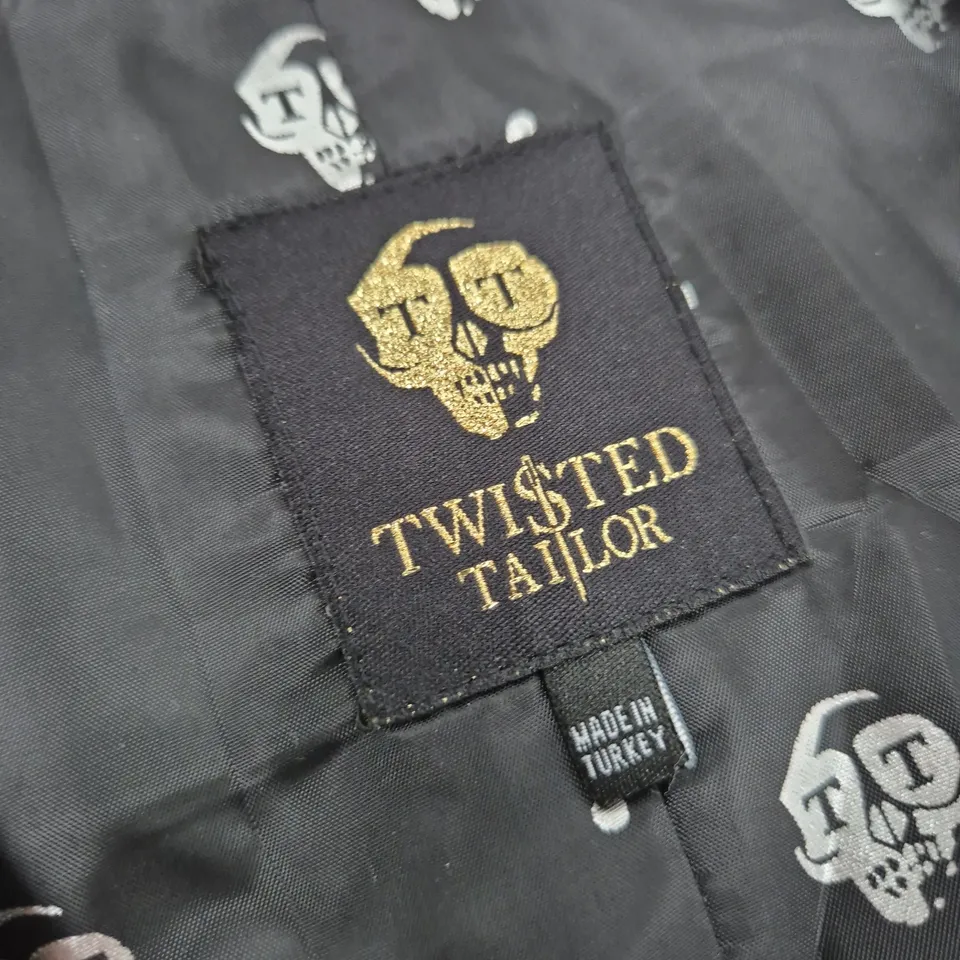 TWISTED TAILOR MEN'S WAISTCOAT VEST – DARK FLORAL PATTERN, UK 38R, MADE IN TURKEY
