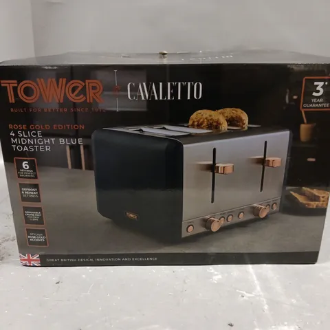 TOWER CAVALETTO 4-SLICE TOASTER - MIDNIGHT BLUE