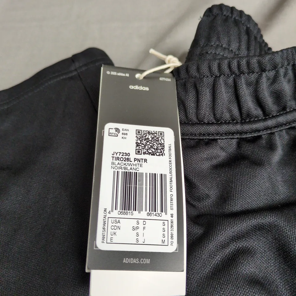 ADIDAS TIRO 26L TRACK PANTS – BLACK/WHITE, MEN'S SIZE S