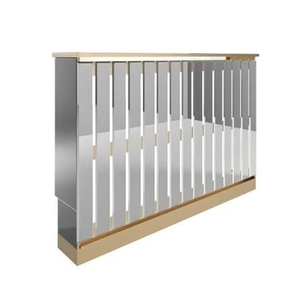 BOXED SOPHIA REGULAR MIRRORED RADIATOR COVER WITH GOLD DETAIL