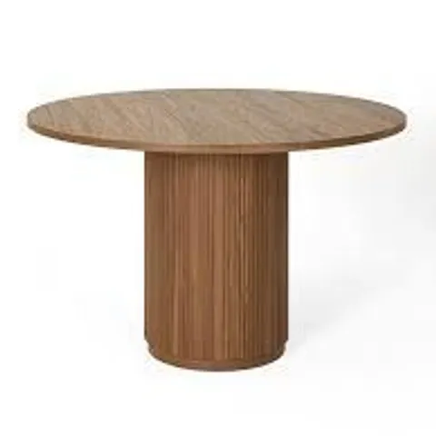 BOXED CARINA OAK 120cm ROUND DINING TABLE (2 BOXES)