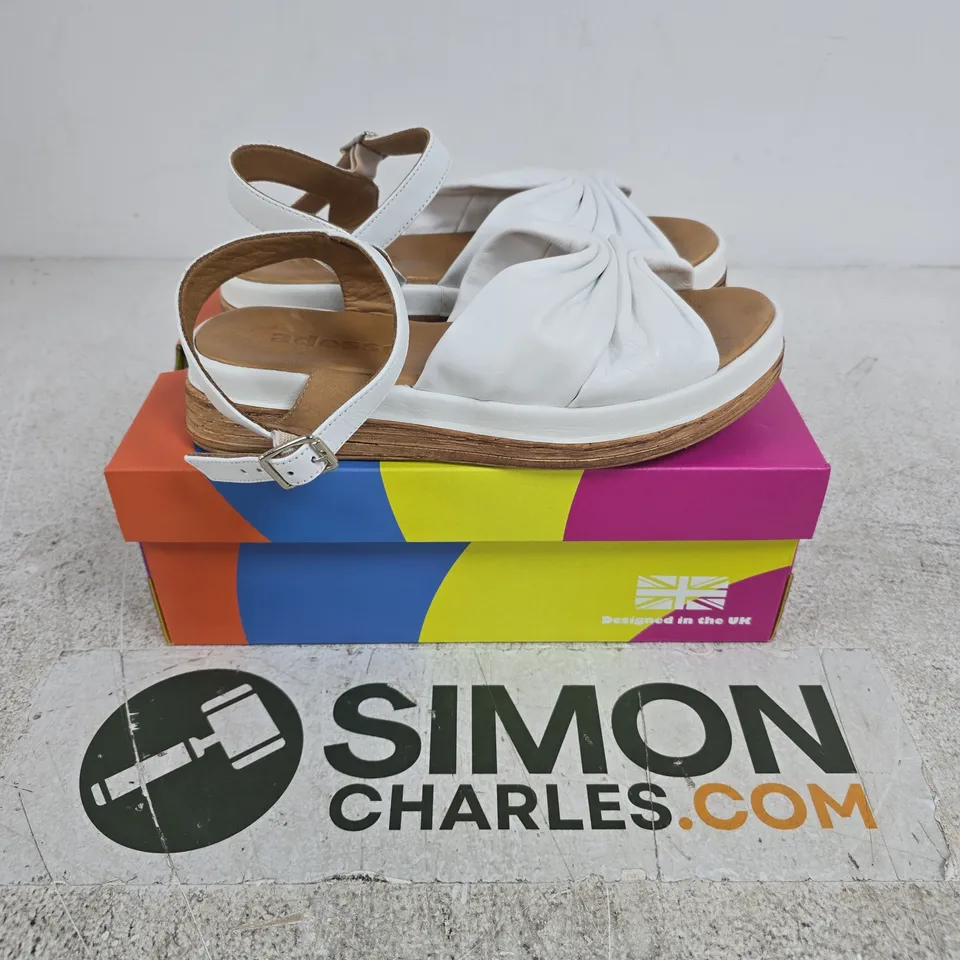 BOXED PAIR OF ADESSO ITALIA LEATHER SANDALS IN WHITE - SIZE 39