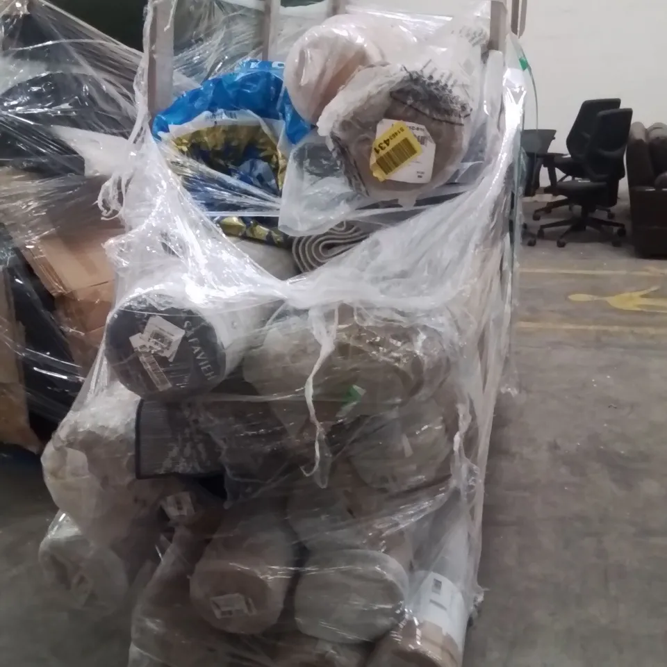 PALLET OF APPROXIMATELY 20 QUALITY BAGGED DESIGNER RUGS