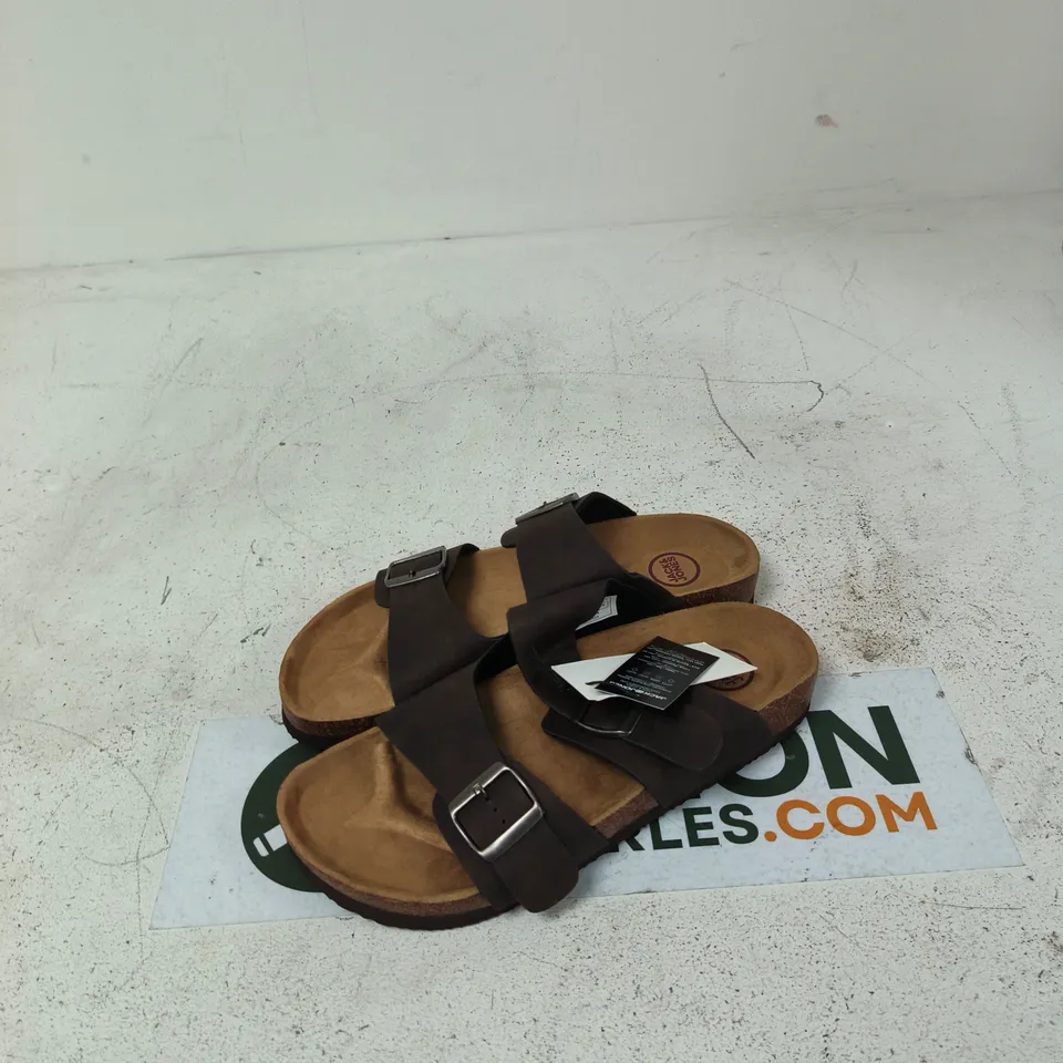 JACK & JONES BROWN LEATHER SANDALS – MEN'S, UK 8