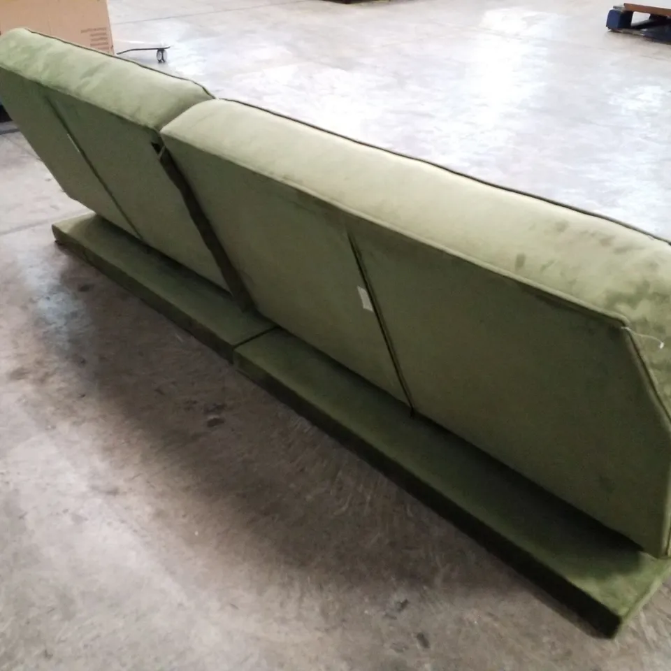 QUALITY DESIGNER 2.5 SEATER CLIC CLAC SOFA - OLIVE GREEN FABRIC