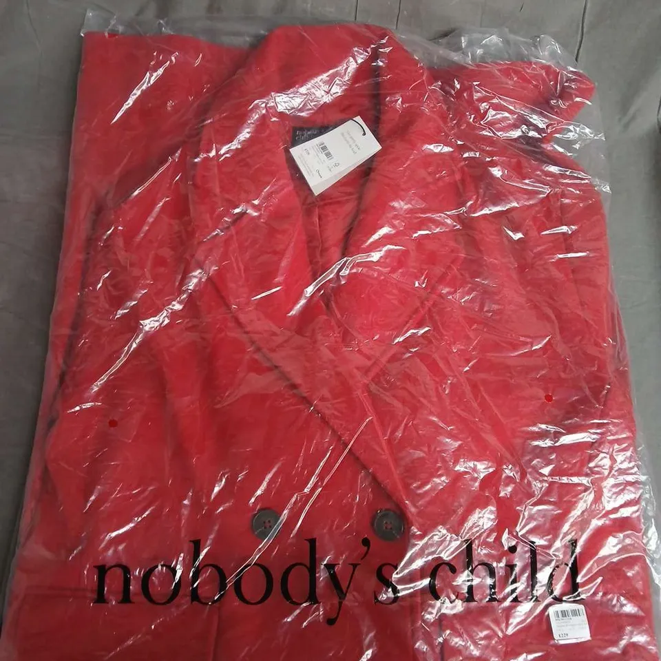 BAGGED NOBODYS CHILD SOPHANA DB LONGLINE COAT IN RED - UK SMALL