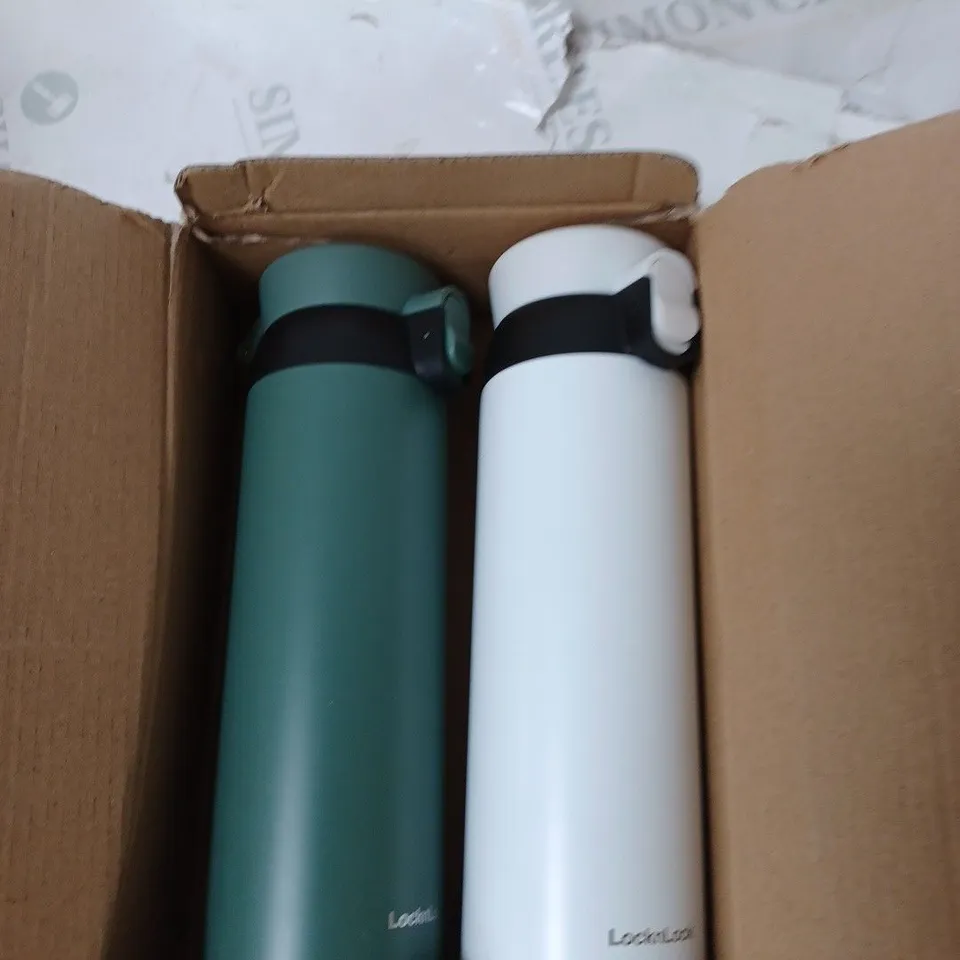 BOXED LOCK & LOCK SET OF 2 INSULATED 450ML BOTTLES